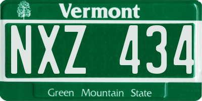 VT license plate NXZ434