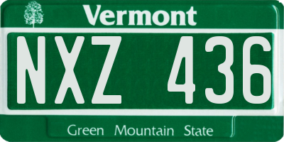 VT license plate NXZ436
