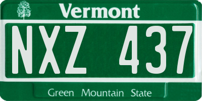 VT license plate NXZ437