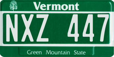 VT license plate NXZ447