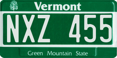 VT license plate NXZ455