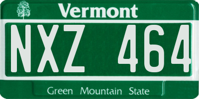 VT license plate NXZ464