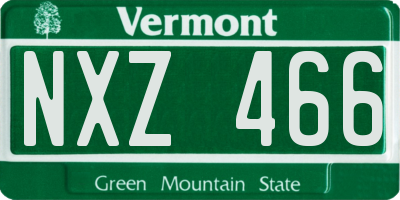 VT license plate NXZ466
