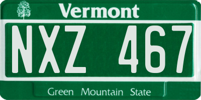 VT license plate NXZ467