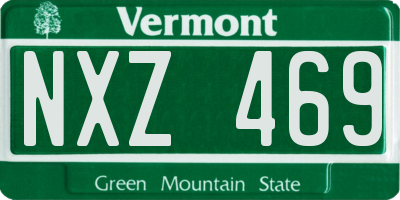 VT license plate NXZ469