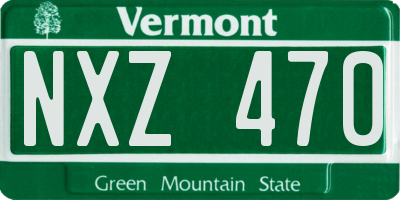 VT license plate NXZ470