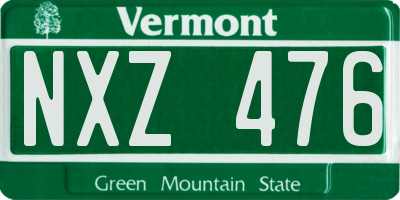 VT license plate NXZ476