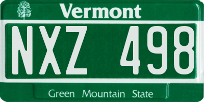 VT license plate NXZ498