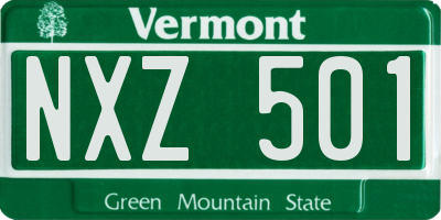 VT license plate NXZ501