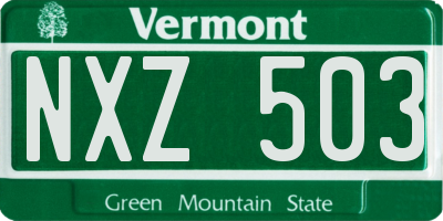 VT license plate NXZ503