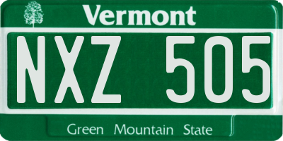 VT license plate NXZ505