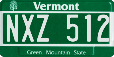 VT license plate NXZ512
