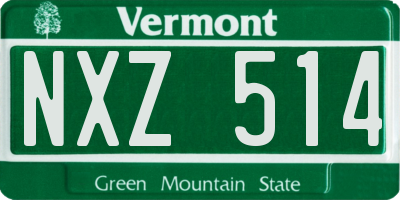 VT license plate NXZ514