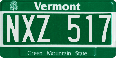 VT license plate NXZ517