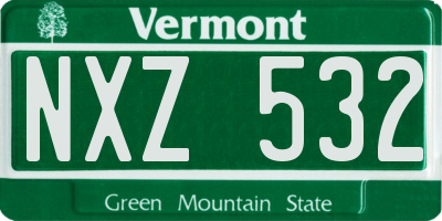 VT license plate NXZ532