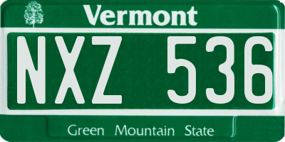VT license plate NXZ536