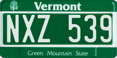 VT license plate NXZ539