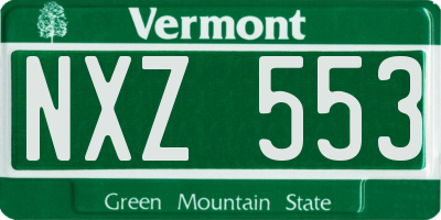 VT license plate NXZ553