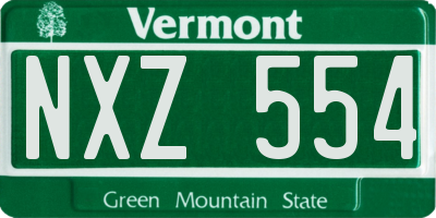 VT license plate NXZ554