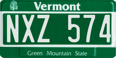 VT license plate NXZ574