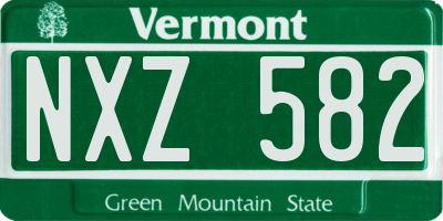 VT license plate NXZ582