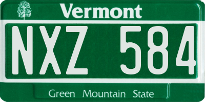 VT license plate NXZ584
