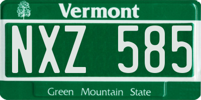 VT license plate NXZ585