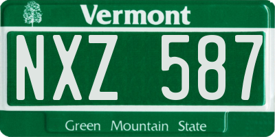 VT license plate NXZ587
