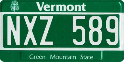 VT license plate NXZ589