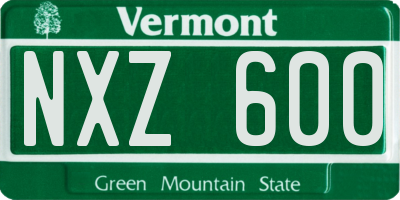 VT license plate NXZ600