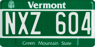 VT license plate NXZ604