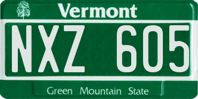 VT license plate NXZ605