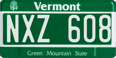 VT license plate NXZ608
