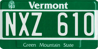 VT license plate NXZ610