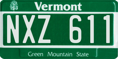 VT license plate NXZ611