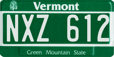 VT license plate NXZ612