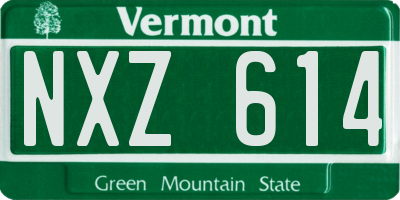 VT license plate NXZ614