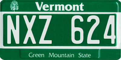 VT license plate NXZ624