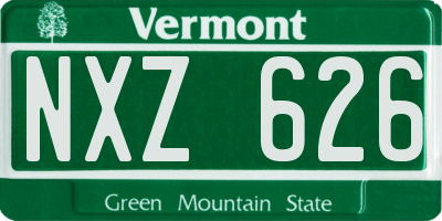 VT license plate NXZ626