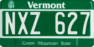 VT license plate NXZ627