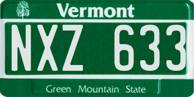 VT license plate NXZ633