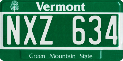 VT license plate NXZ634