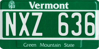 VT license plate NXZ636