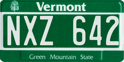 VT license plate NXZ642