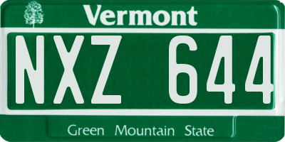 VT license plate NXZ644