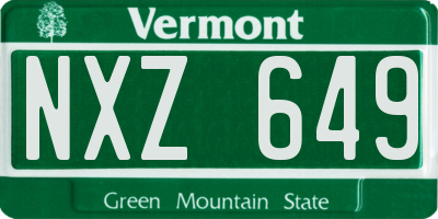 VT license plate NXZ649