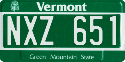 VT license plate NXZ651