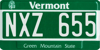 VT license plate NXZ655