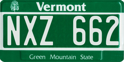 VT license plate NXZ662