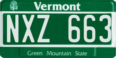 VT license plate NXZ663